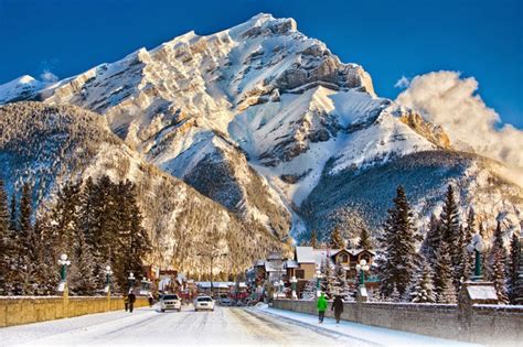 Banff Avenue The Heart Of The Beautiful Town In Canada Snow