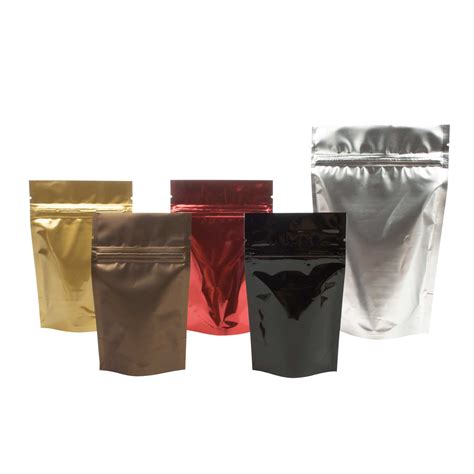 Stand up pouch with zipper mockup set. Metallized Stand Up Zipper Pouches - Stand Up Zipper ...