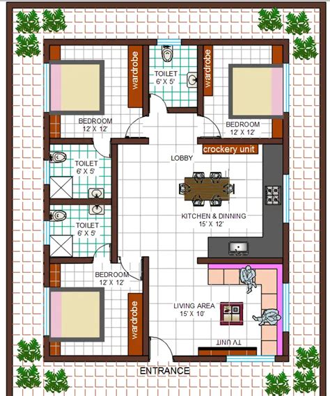 House Plan With 3bhk Design Dwg Cad File Artofit