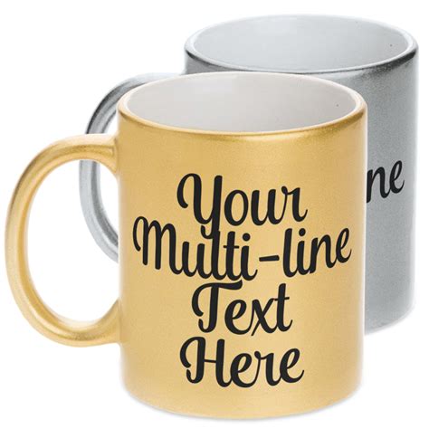 Multiline Text Metallic Gold Mug Personalized Youcustomizeit