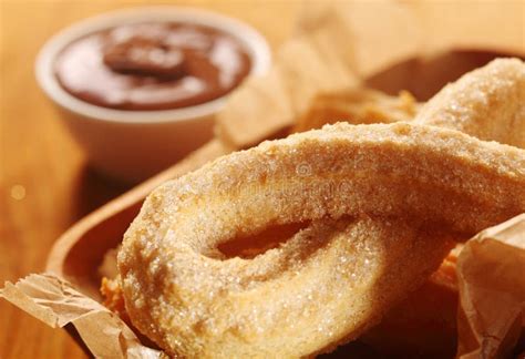 Close Up Churros Snacks In Ribbon Form Stock Image Image Of Fried