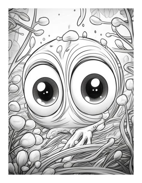 Free Printable Creature Chaos Bugged Eyed Monster Coloring Page For