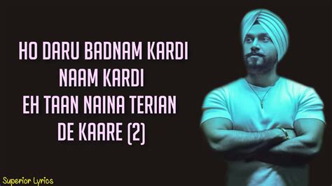 Daru Badnaam Lyrics Kamal Kahlon And Param Singh Youtube