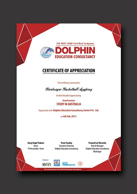 Certificate of Appreciation - Dolphin certificate design | InDesign Media