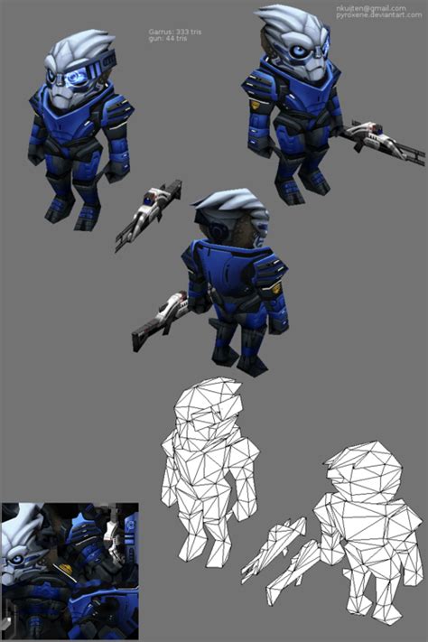 Mass Efffect Chibi Style Low Poly Character Low Poly Art Character