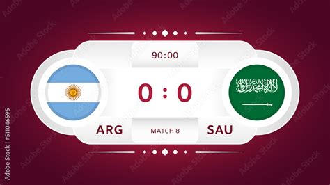 Argentina vs Saudi Arabia Match. Football 2022. World Football 
