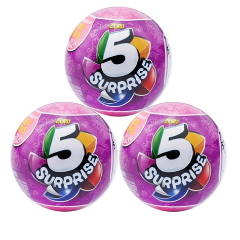 5 Surprise Pink Mystery Capsule New Collectible Toy 3 Pack By Zuru