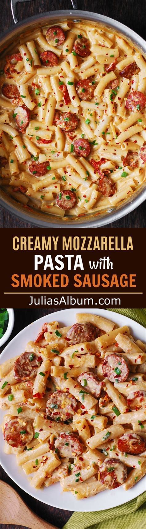 To cook kielbasa (or other smoked sausage) on the stovetop, simply slice the sausage into rounds and pan fry until crispy and browned on the outside. Creamy Mozzarella Pasta with Smoked Sausage. Easy ...