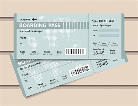 Premium Vector Plane Ticket Airline Boarding Pass Template Airport