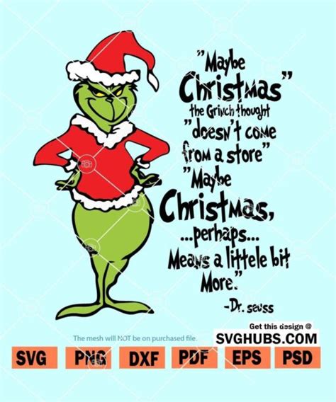maybe christmas doesn t come from a store svg grinch quotes svg