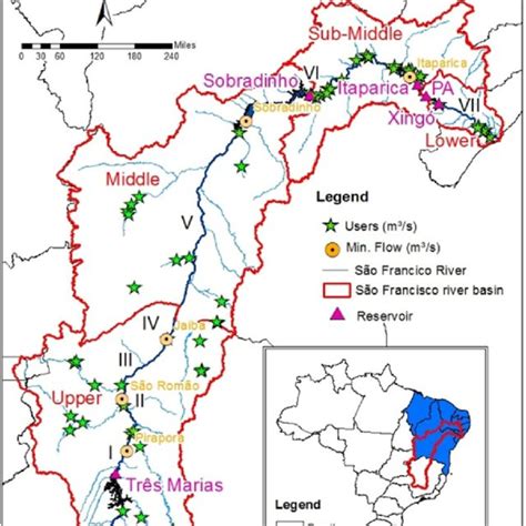 São Francisco River Basin Main Reservoirs Users Large Individual