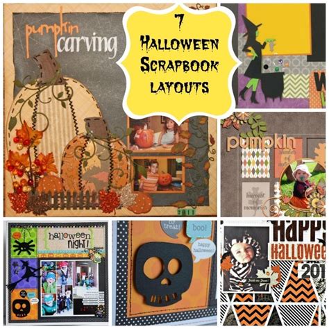 7 Halloween Scrapbooking Page Layouts
