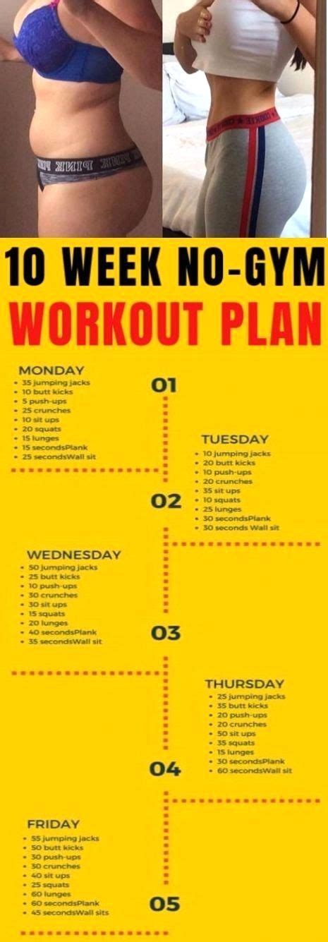 The 10 Week No Gym Home Workout Plans In 2020 Workout Plan 10 Week