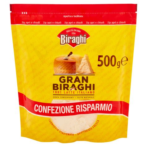 Biraghi Gran Biraghi Formaggio Stagionato Grattugiato Fresco 500 G