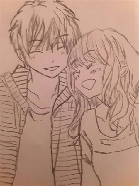 Anime Cute Couple Easy Drawings Cute Emo Couple By