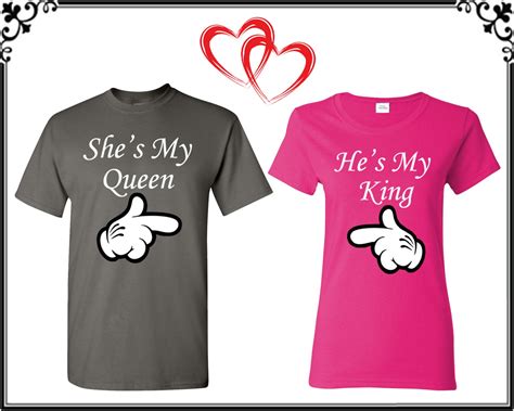 Shes My Queen Hes My King Couple T Shirts Shes