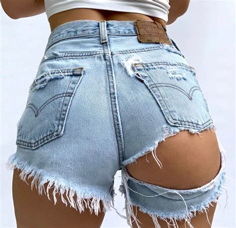 Distressed Butt Ripped Vintage Levis Cut Off Denim Shorts All Etsy
