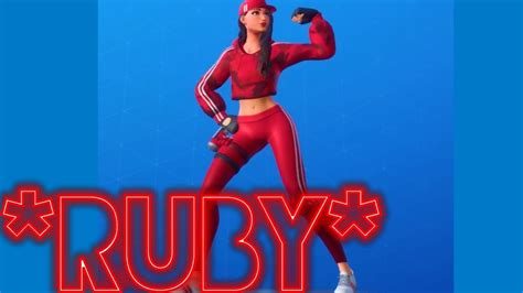 New Ruby Skin Showcase And Emotes Fortnite Season X Skins Youtube