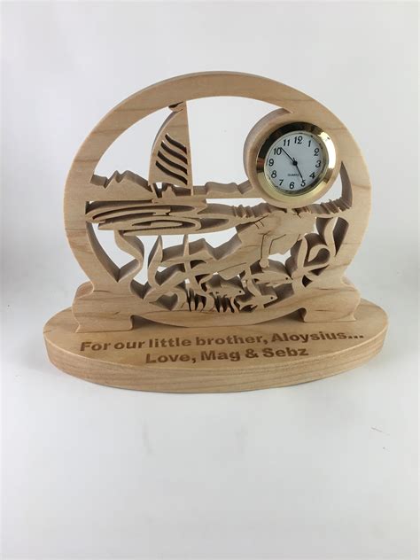 Scrolled Clock And Laser Engraved Base General Scroll Sawing Scroll