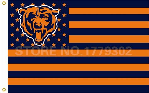 Chicago Bears Usa Star Stripe Nfl Premium Team Football Flag 3ft X 5ft