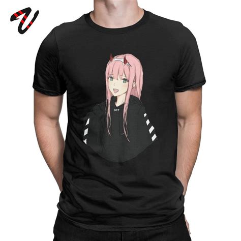 Darling In The Franxx Zero Two Men T Shirt O Neck Short Sleeve Clothes New Arrival Plus Size 100