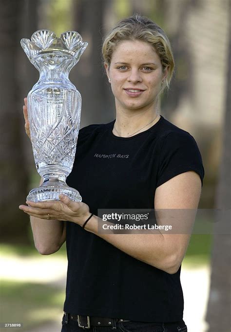 Kim Clijsters Of Belgium Poses With The 2003 Bank Of America Wta Tour