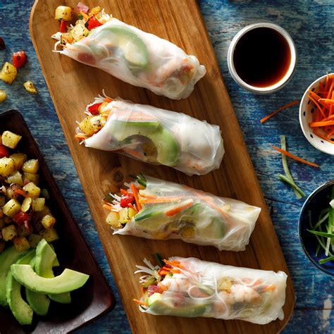 Roasted Pineapple And Shrimp Summer Rolls Recipe Simplot Foods