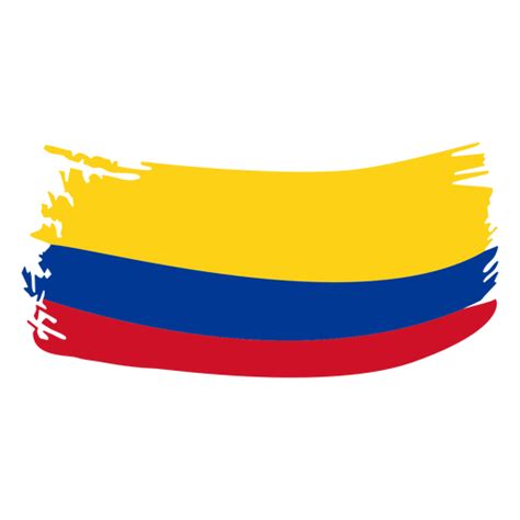 Diseño De La Bandera De Colombia Brushy Descargar Pngsvg Transparente