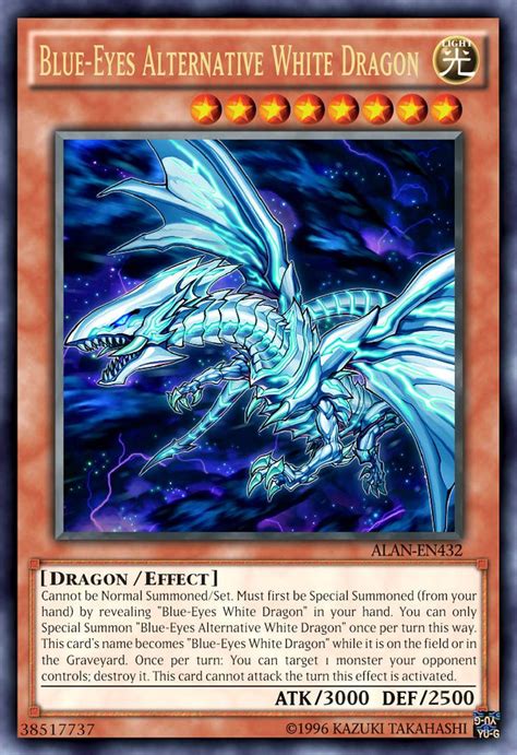 Blue Eyes Alternative White Dragon By Alanmac95 Yugioh Dragon Cards Rare Yugioh Cards Custom