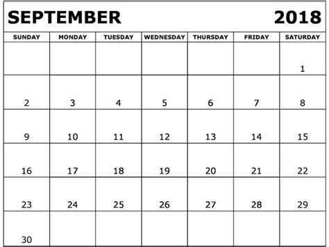 Blank Calendar September 2018 Calendar Printables September Calendar