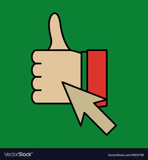 Thumbs Up Like Social Network Facebook Etc Icon Vector Image
