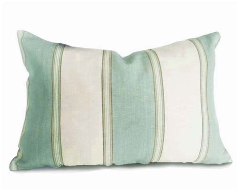 Green Cream Pillows Striped Throw Pillow Covers Green Etsy Stripe