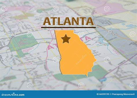 Mappa Di Atlanta Georgia Immagine Stock Immagine Di Stella 66599195