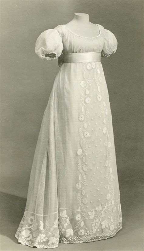 Dress Cotton Linen British 1810 Historical Dresses Regency