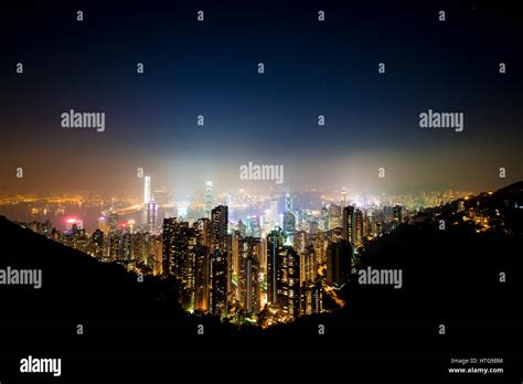 Amazing View Of The City Of Hong Kong From The Hill Of Victoria Peak