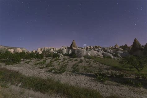 Cappadocia Landscape At Night Time Turkey Stock Image Image Of