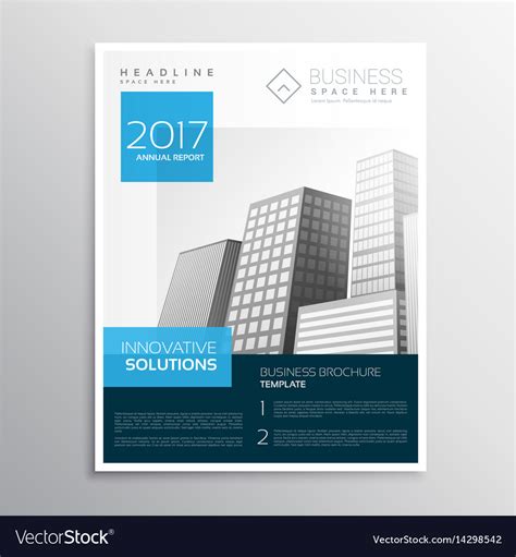Modern Elegant Blue Brochure Design Layout Vector Image