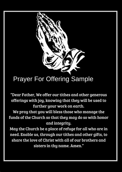 Prayer For Offering Sample Offertory Prayer For Ts And Tithes Amosii