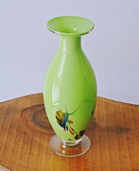Excited To Share The Latest Addition To My Etsy Shop Blown Glass Vase Vintage Green Glass