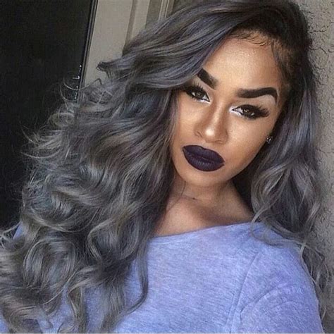 25 New Grey Hair Color Combinations For Black Women Grey Hair Dye