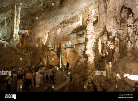 Visitors Inside Jeita Grotto Beirut Lebanon Stock Photo Alamy