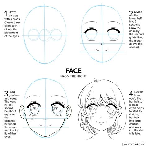 Tutorial On How To Draw A Manga Face Drawing A Female Face By Kimmiekawa Anime Face