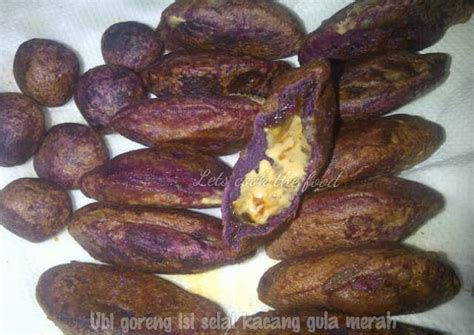 Masukkan sukun yang telah digoreng ke dalam lelehan gula merah. Resep Ubi Ungu Goreng Isi Selai Kacang Gula Merah oleh ...