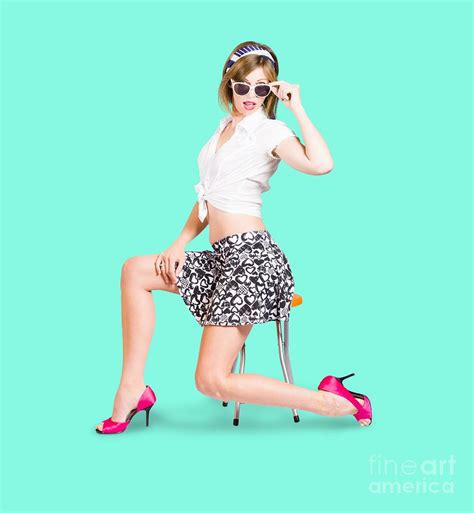 Retro Brunette Pin Up Girl In Sixties Fashion Photograph By Jorgo