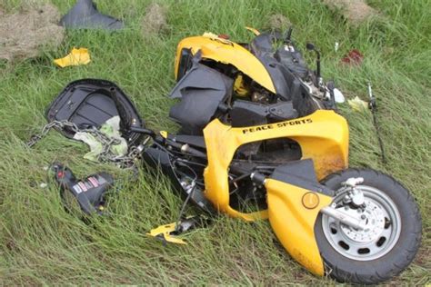 Moped Rider Survives Crash That Sent Him Flying