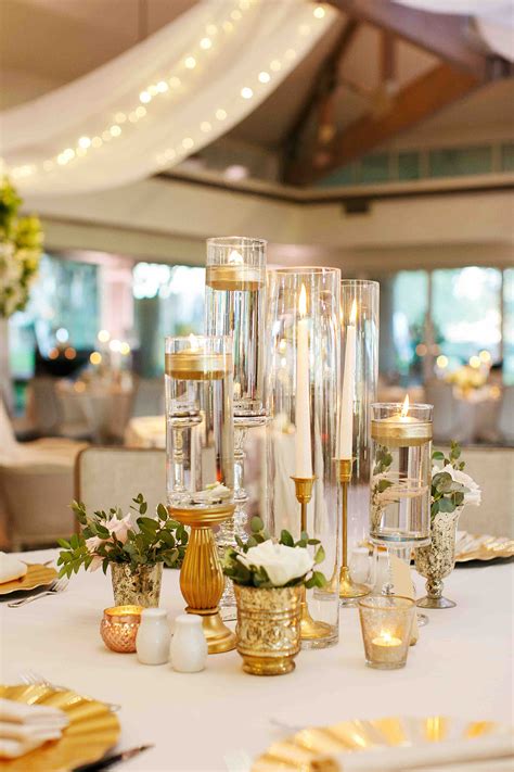 Gold Taper Candle Centerpiece Taper Candle Centerpiece Gold Taper