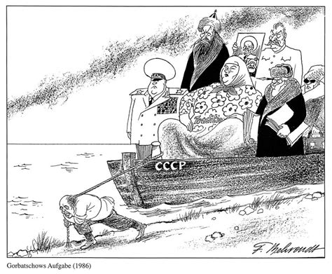 Cartoon By Behrendt On The Burden Of Heritage In The Soviet Union 1986