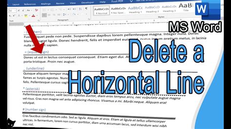 How To Delete A Horizontal Line In A Word Document Youtube