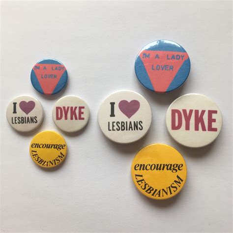 Lesbian Badge Set Lgbt Dyke Triangle Vintage Remake Lgbt Etsy
