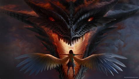 Angel And Dragon Wallpapers Top Free Angel And Dragon Backgrounds